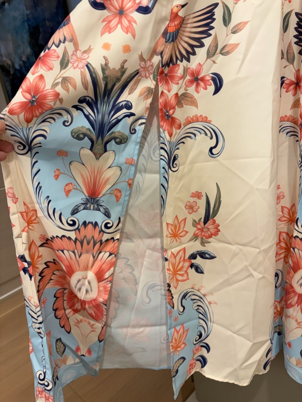 Cupshe Light Blue and Cream Floral Maxi Dress - Picture 16 of 16